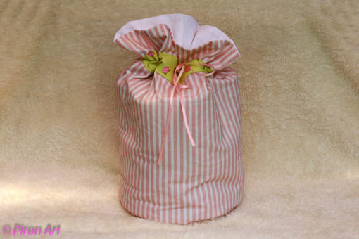 Pompadour rosa weiß Tasche Piron-Art