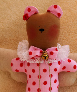 Teddy-Engel rosa rote Pünktchen Taufe Einschulung Geburt Geschenk Piron-Art