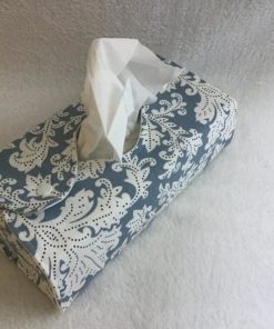 Taschentuchbox-Bezug blau-weiß